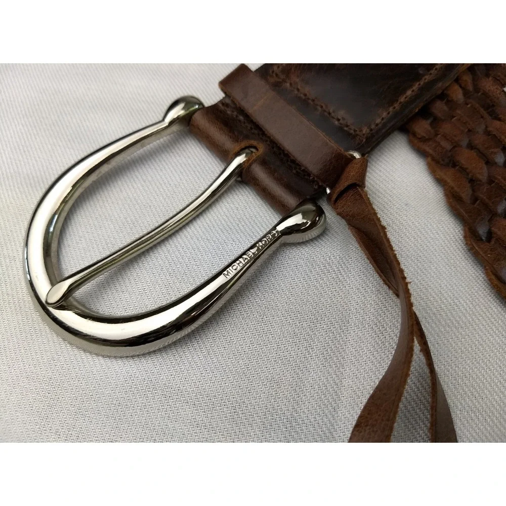Michael Kors Braided Leather Belt Women 44